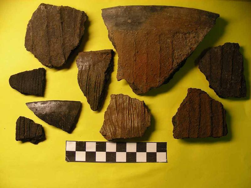 Výběr zdobené keramiky z doby bronzové objevené v zásypu jámy., 800x600, 60.11 KB